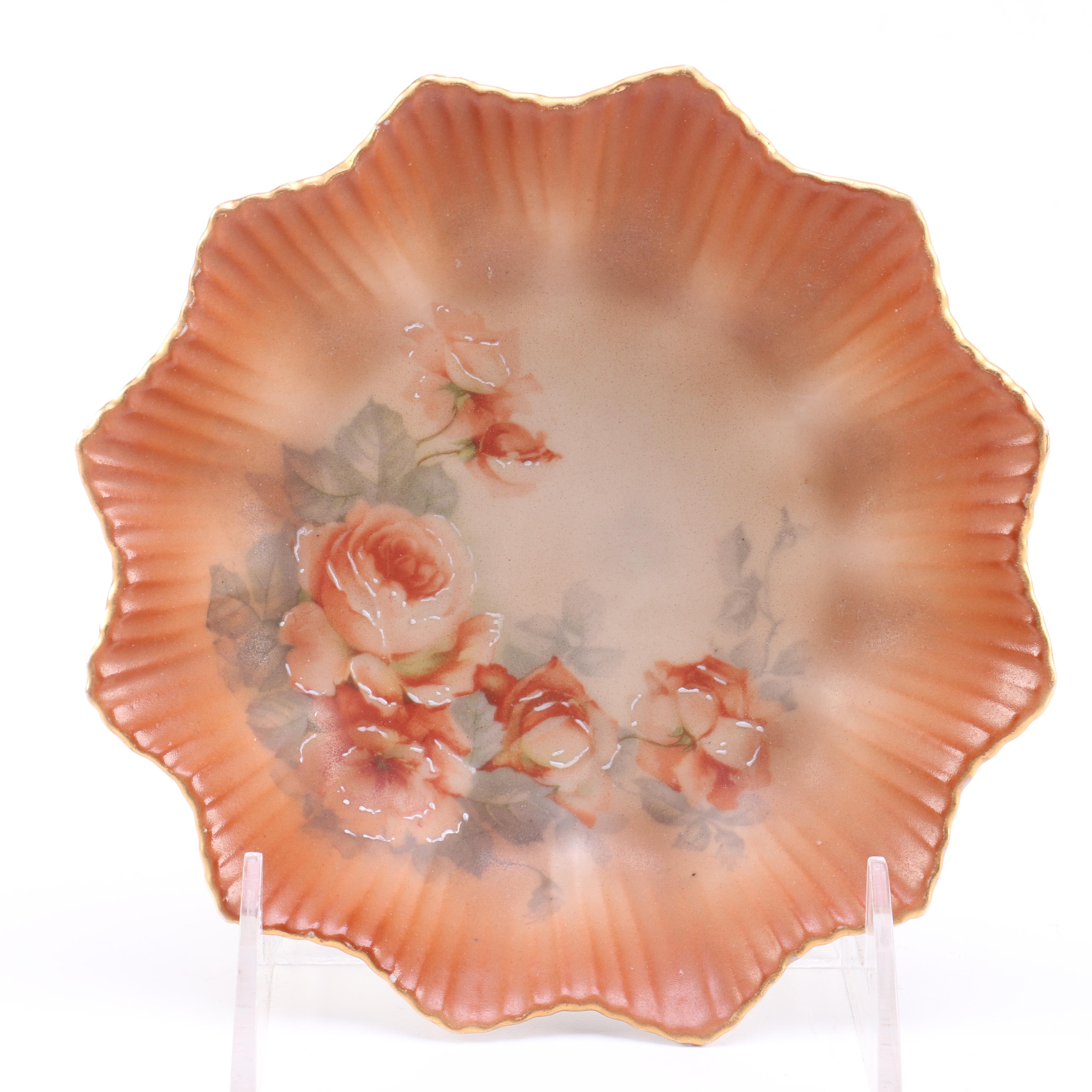 K. Steinmann Floral Bowl with Hand Painted Accents