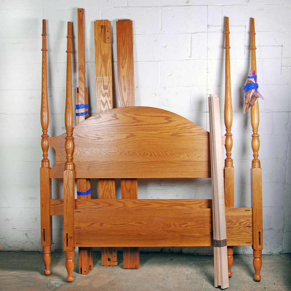 Full Size Oak Poster Bed Frame