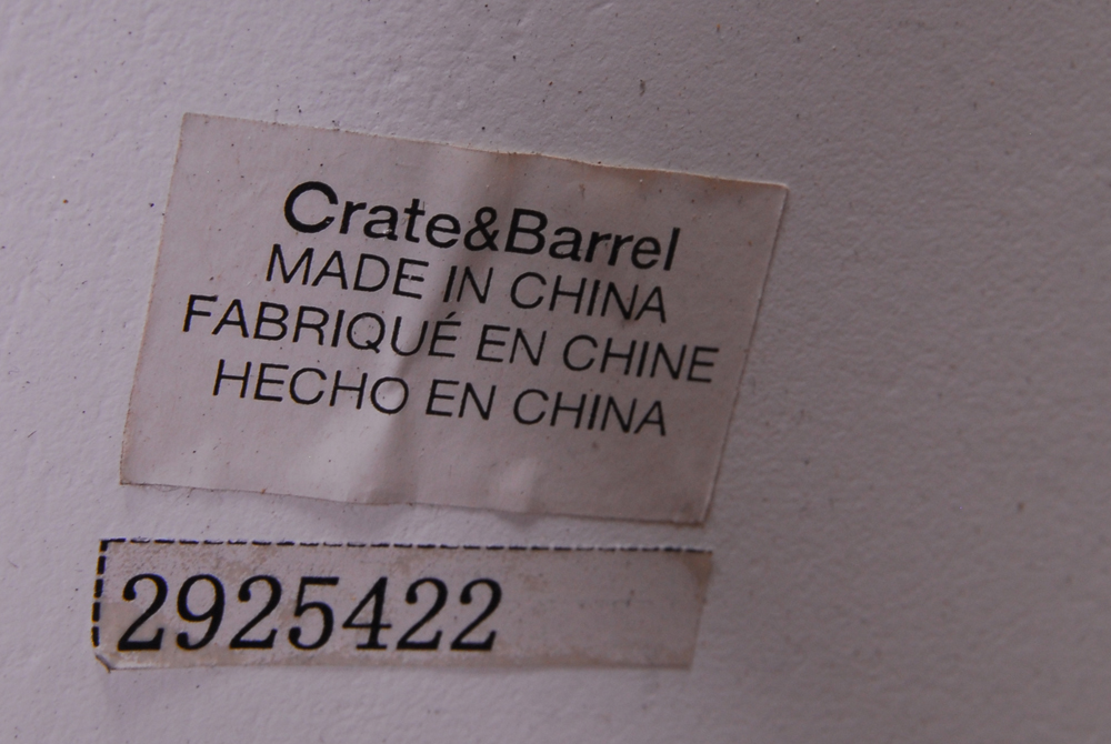 Oversize Crate and Barrel White Spindle Back Chairs