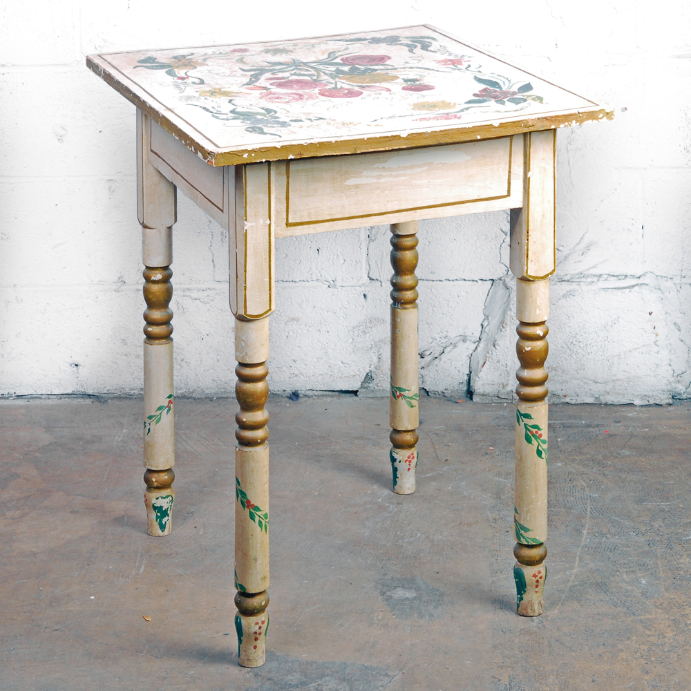 Hand Painted Floral Accent Table