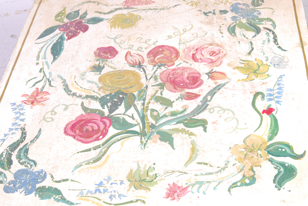 Hand Painted Floral Accent Table