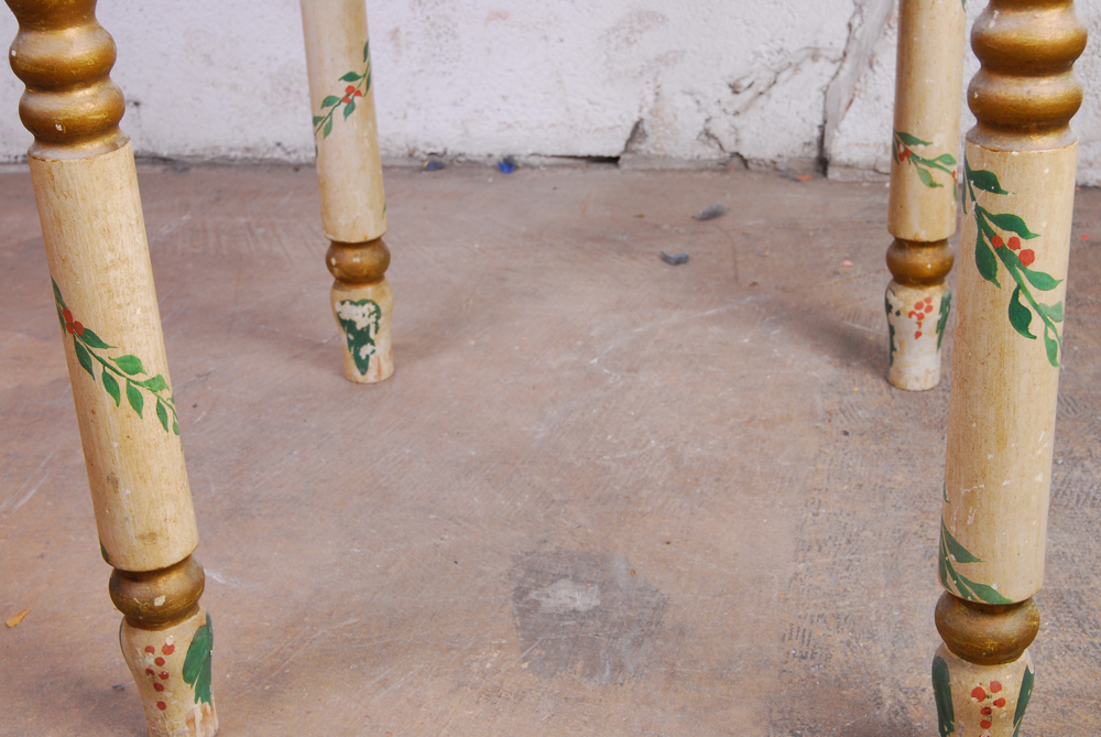 Hand Painted Floral Accent Table