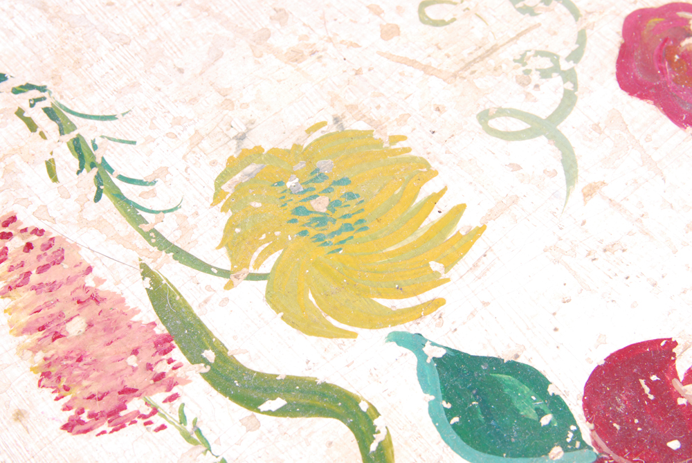 Hand Painted Floral Accent Table