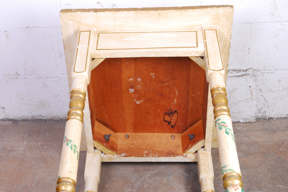 Hand Painted Floral Accent Table