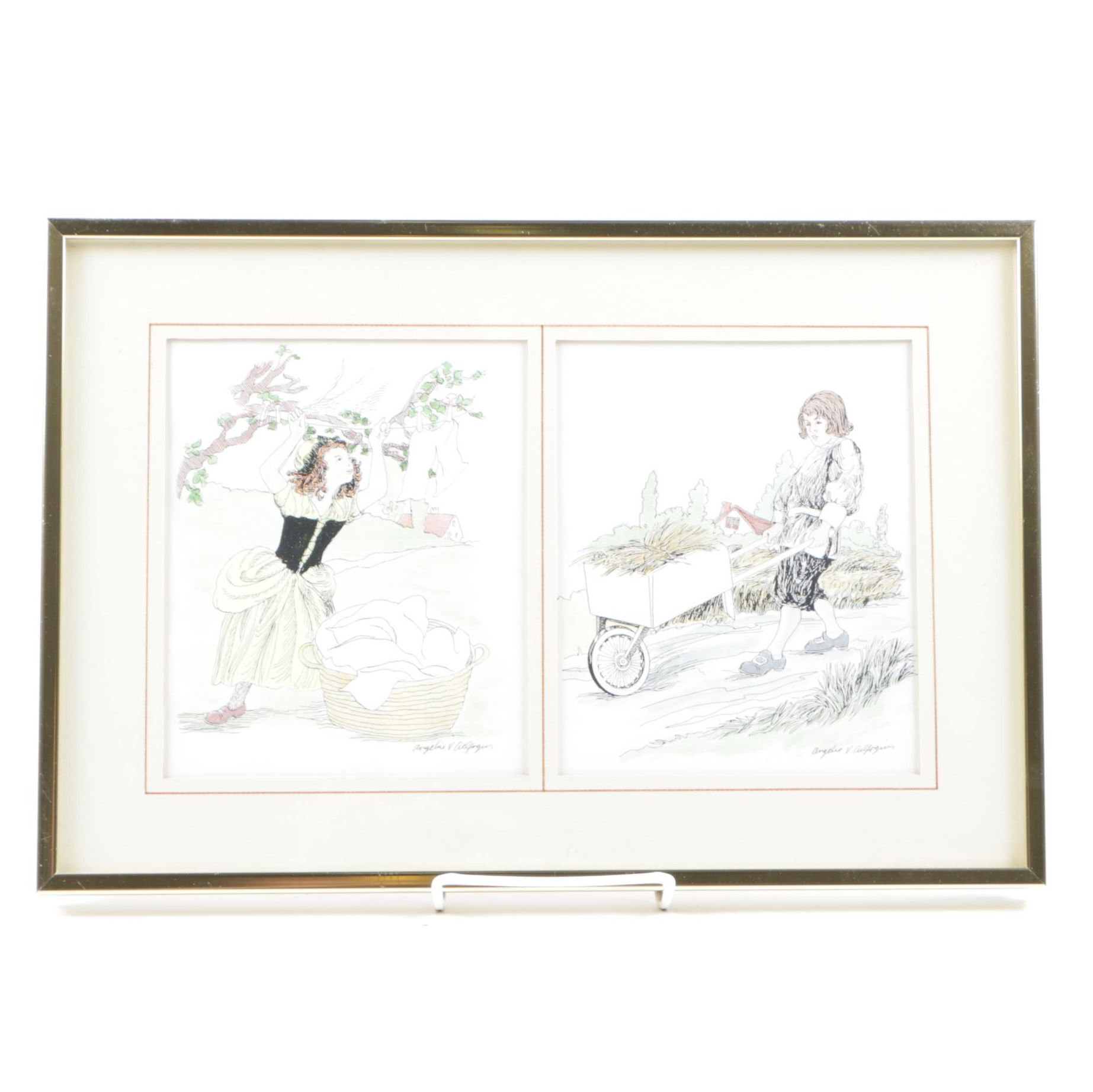 Hand Colored Lithographs of Children