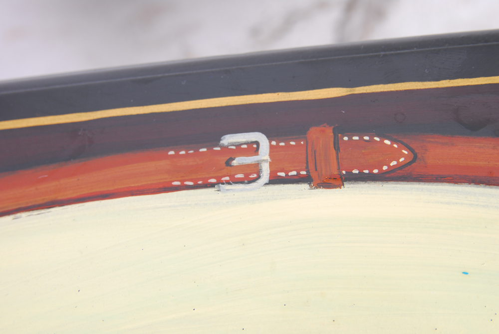 Hand Painted Hunting Motif Accent Table