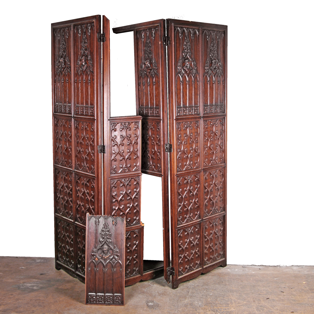 Figural Carved Wood Divider