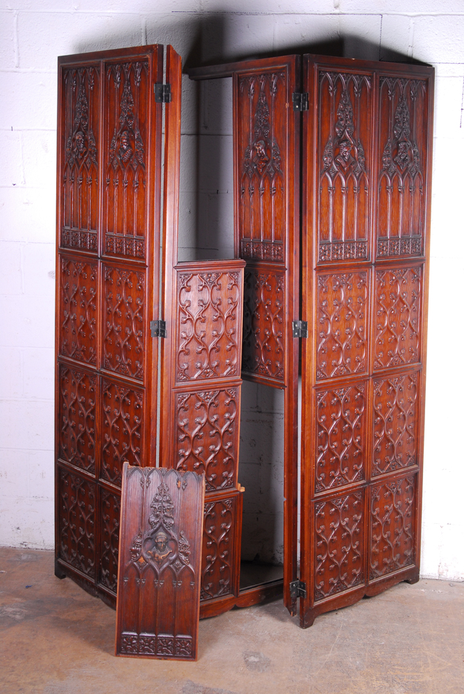 Figural Carved Wood Divider