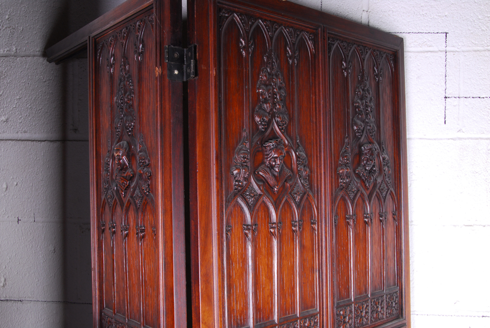 Figural Carved Wood Divider