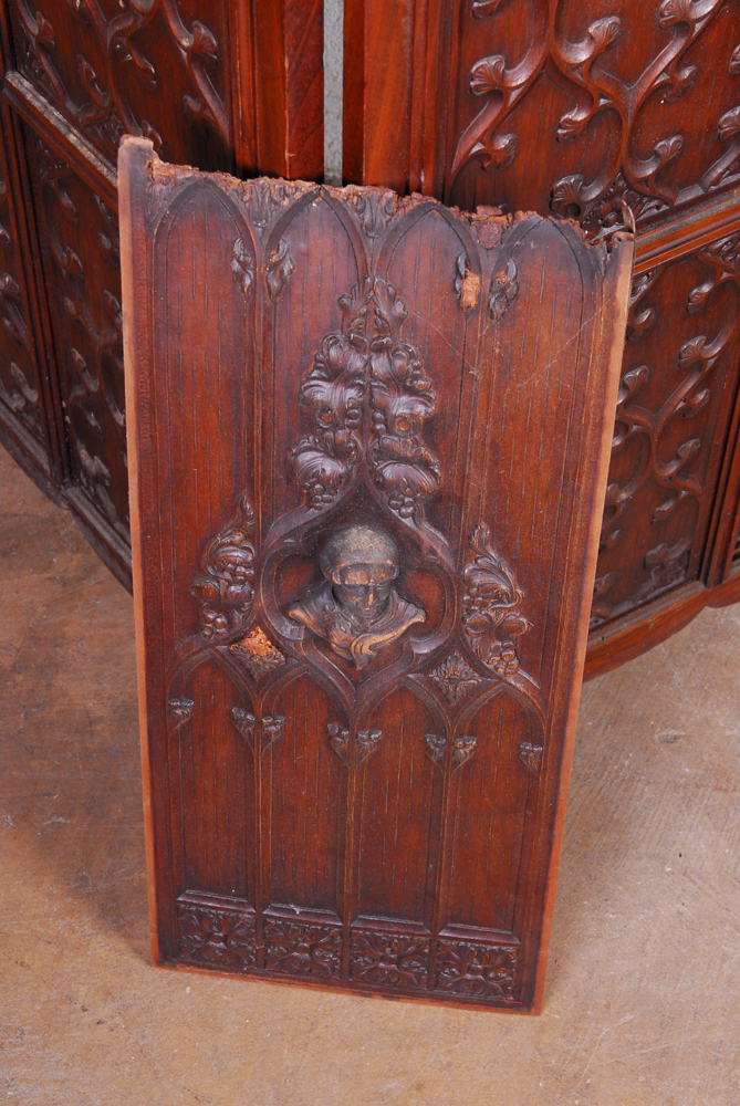 Figural Carved Wood Divider