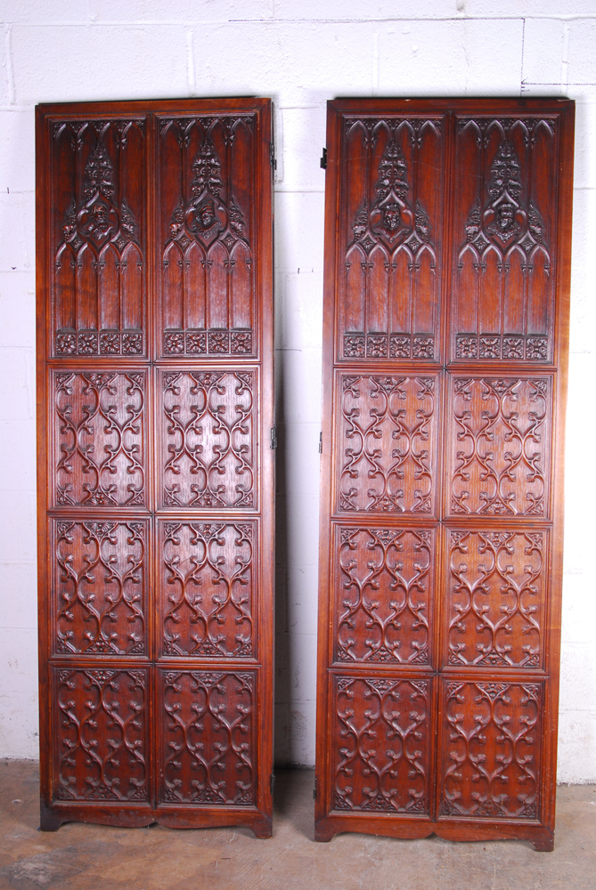 Figural Carved Wood Divider