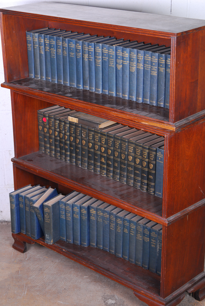 Bookcase Stack With "The Harvard Classics " Book Series