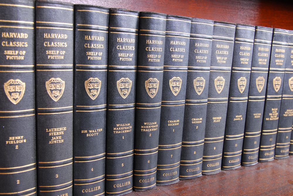 Bookcase Stack With "The Harvard Classics " Book Series