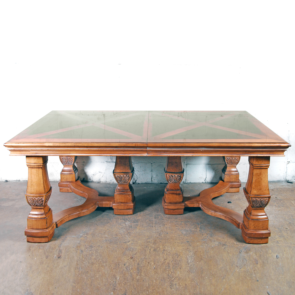 Solid Wood Dining Table With X-Pattern Top