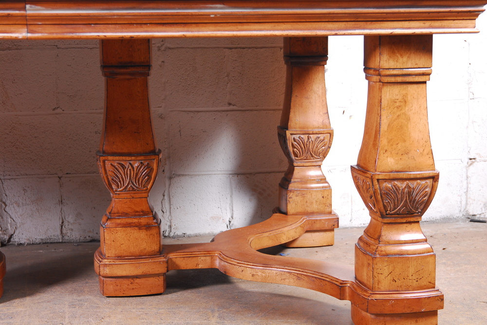 Solid Wood Dining Table With X-Pattern Top