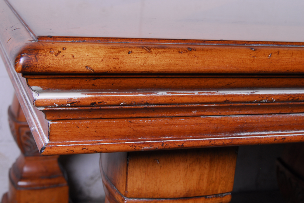 Solid Wood Dining Table With X-Pattern Top