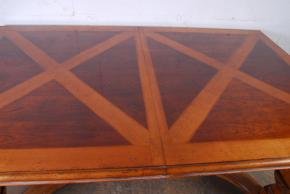 Solid Wood Dining Table With X-Pattern Top