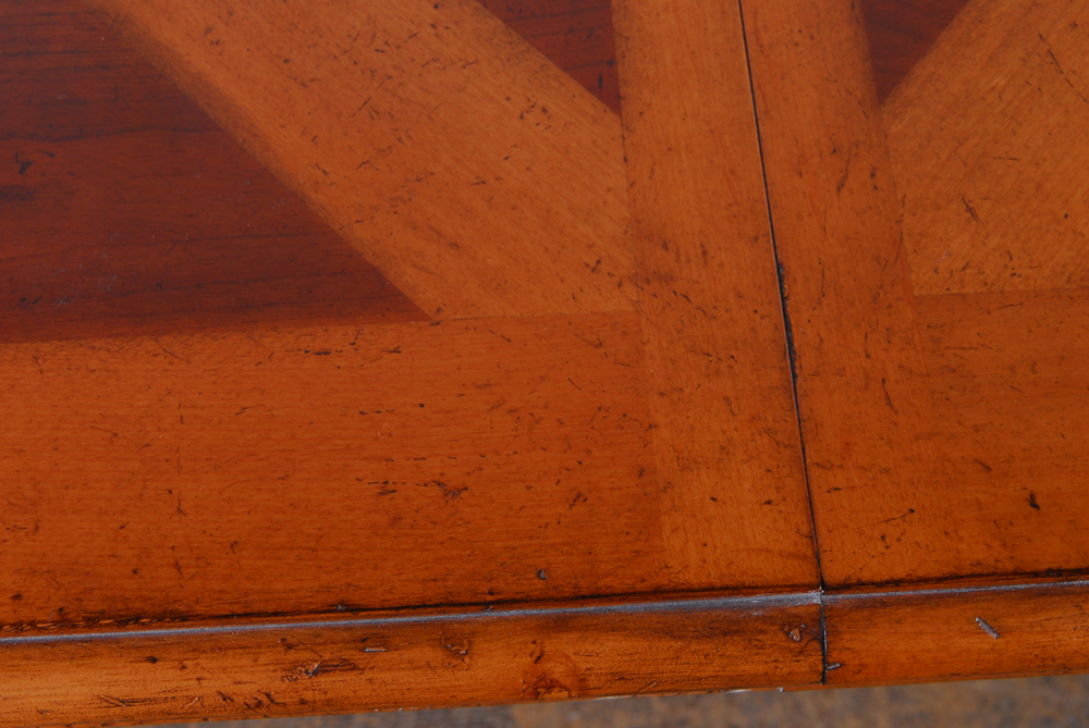 Solid Wood Dining Table With X-Pattern Top