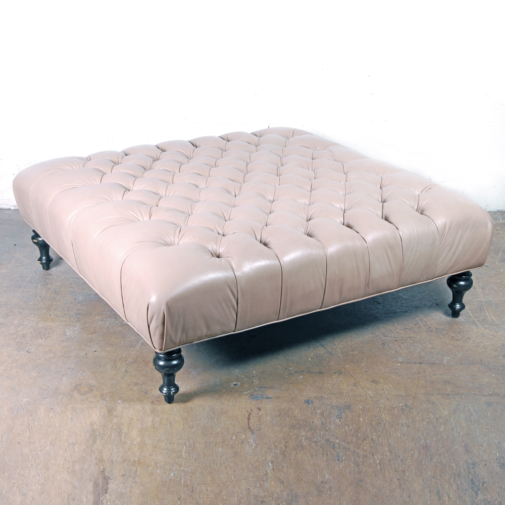 Tufted Leather Ottoman