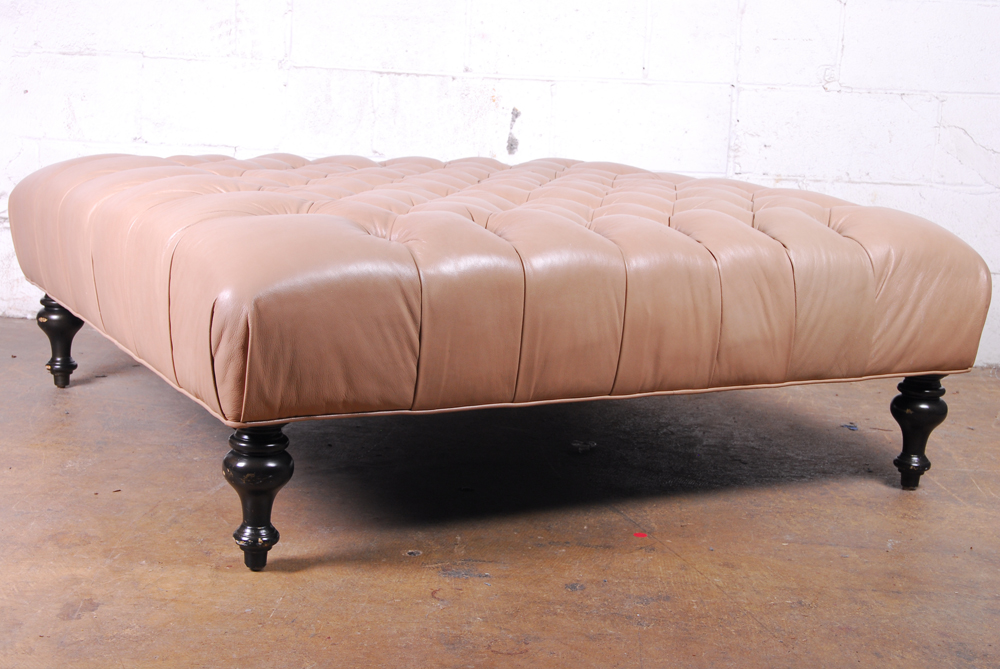 Tufted Leather Ottoman