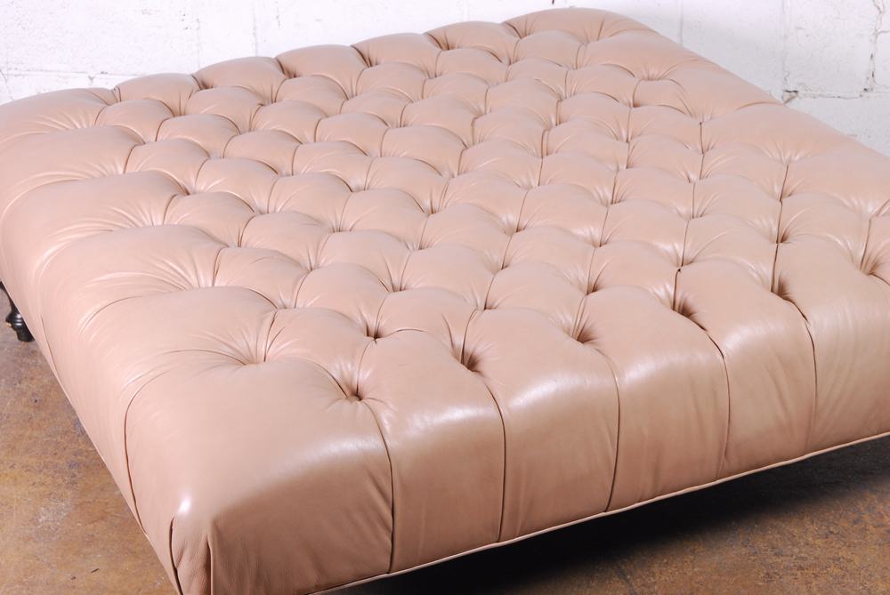 Tufted Leather Ottoman