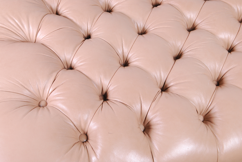 Tufted Leather Ottoman
