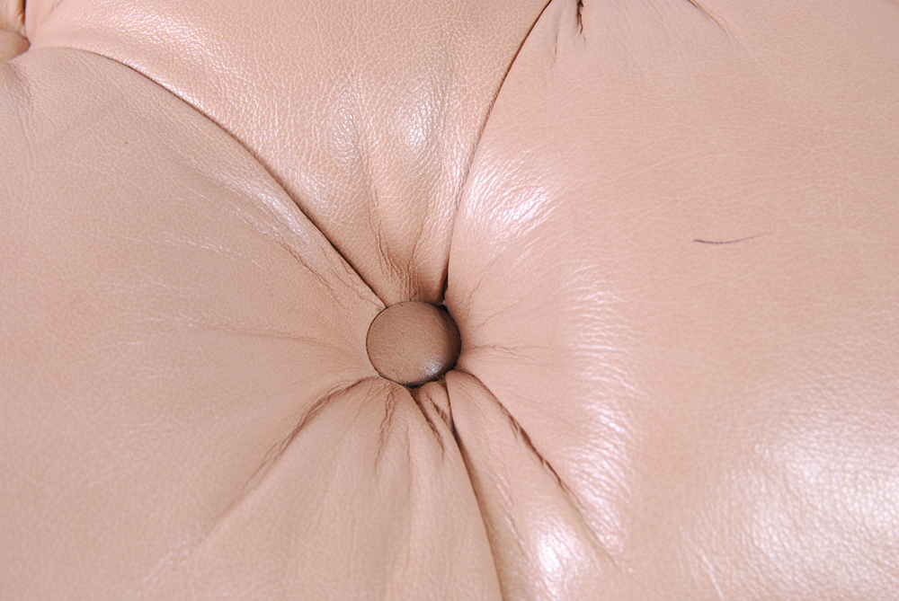 Tufted Leather Ottoman