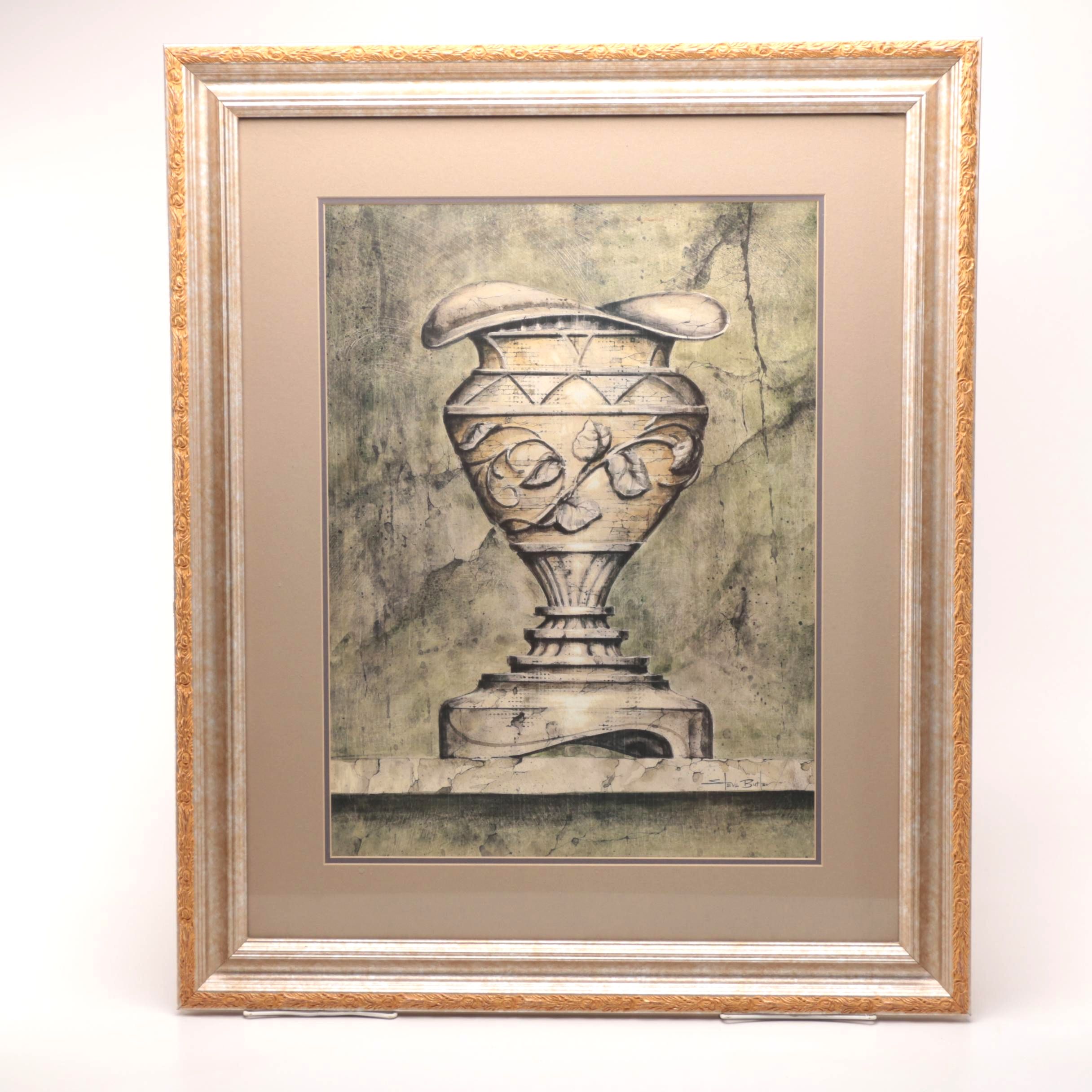 Offset Lithograph "Ornate Urns II"