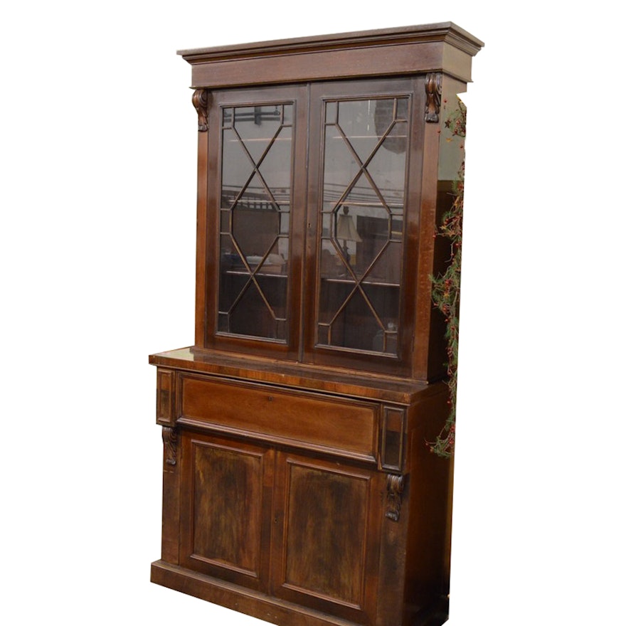 Antique Georgian Style Secretary Bookcase