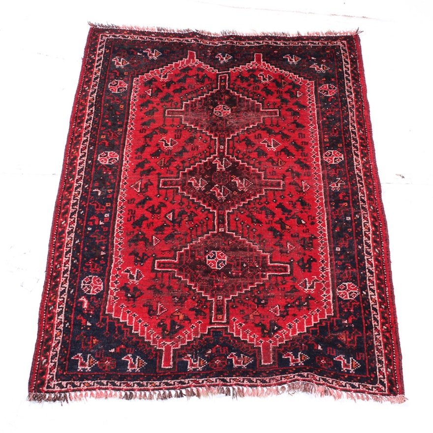 Semi-Antique Hand Knotted Persian Shiraz