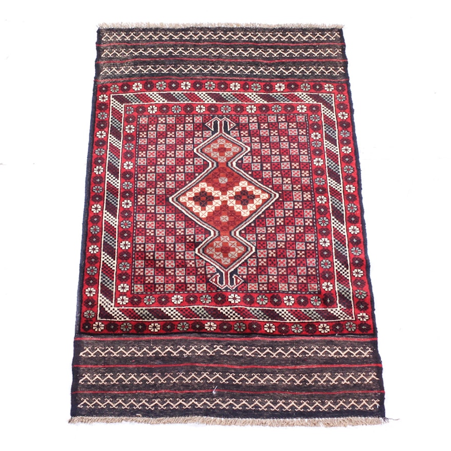 Hand Knotted Afghani Baluch Prayer Rug