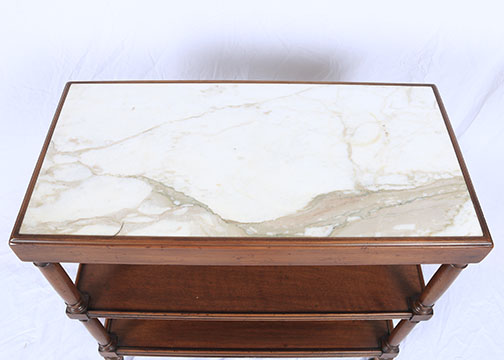 Wooden Plant Stand and Marble Top Side Table