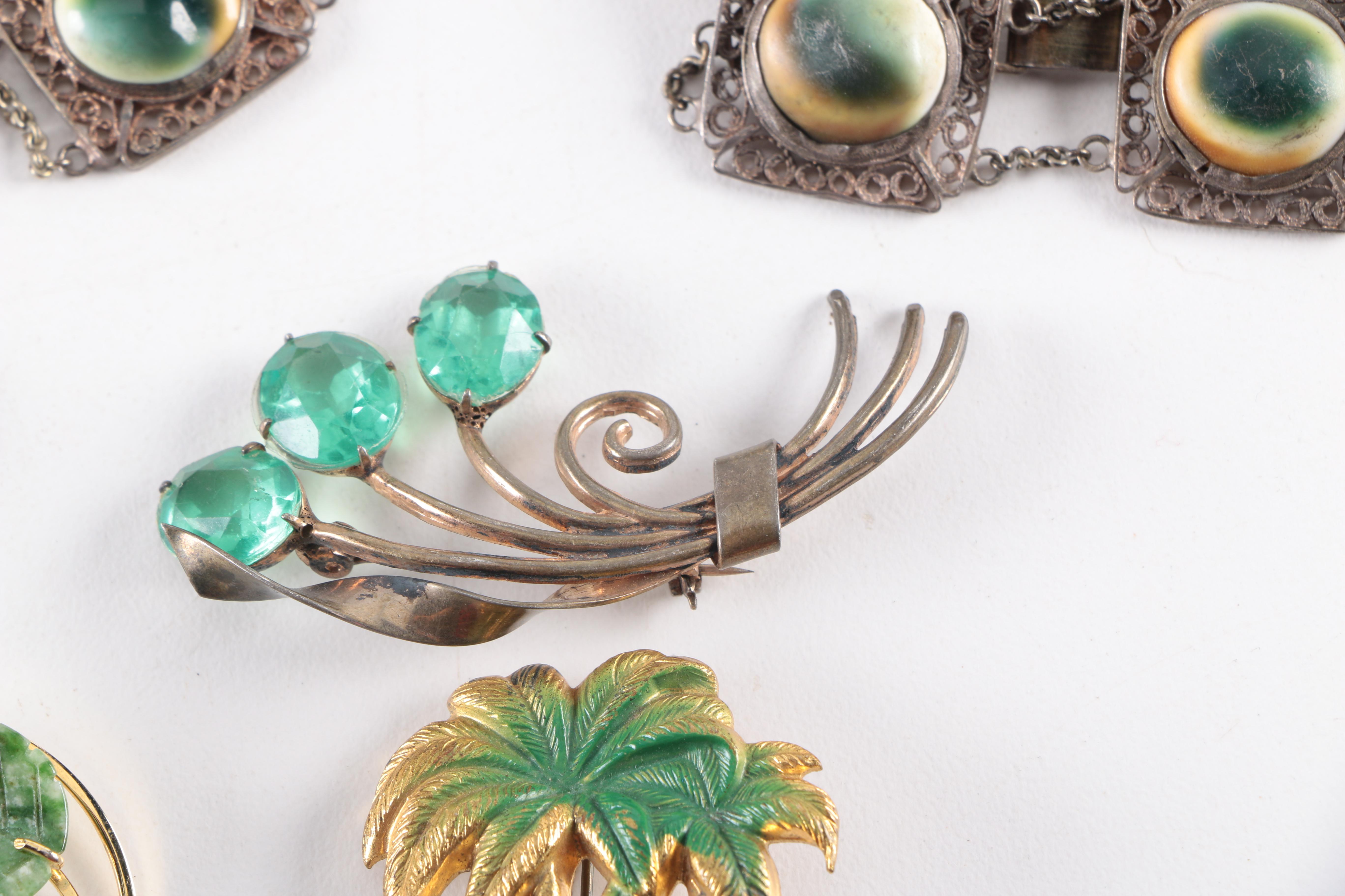 Vintage Jewelry Including Sterling Featuring Operculum Shells