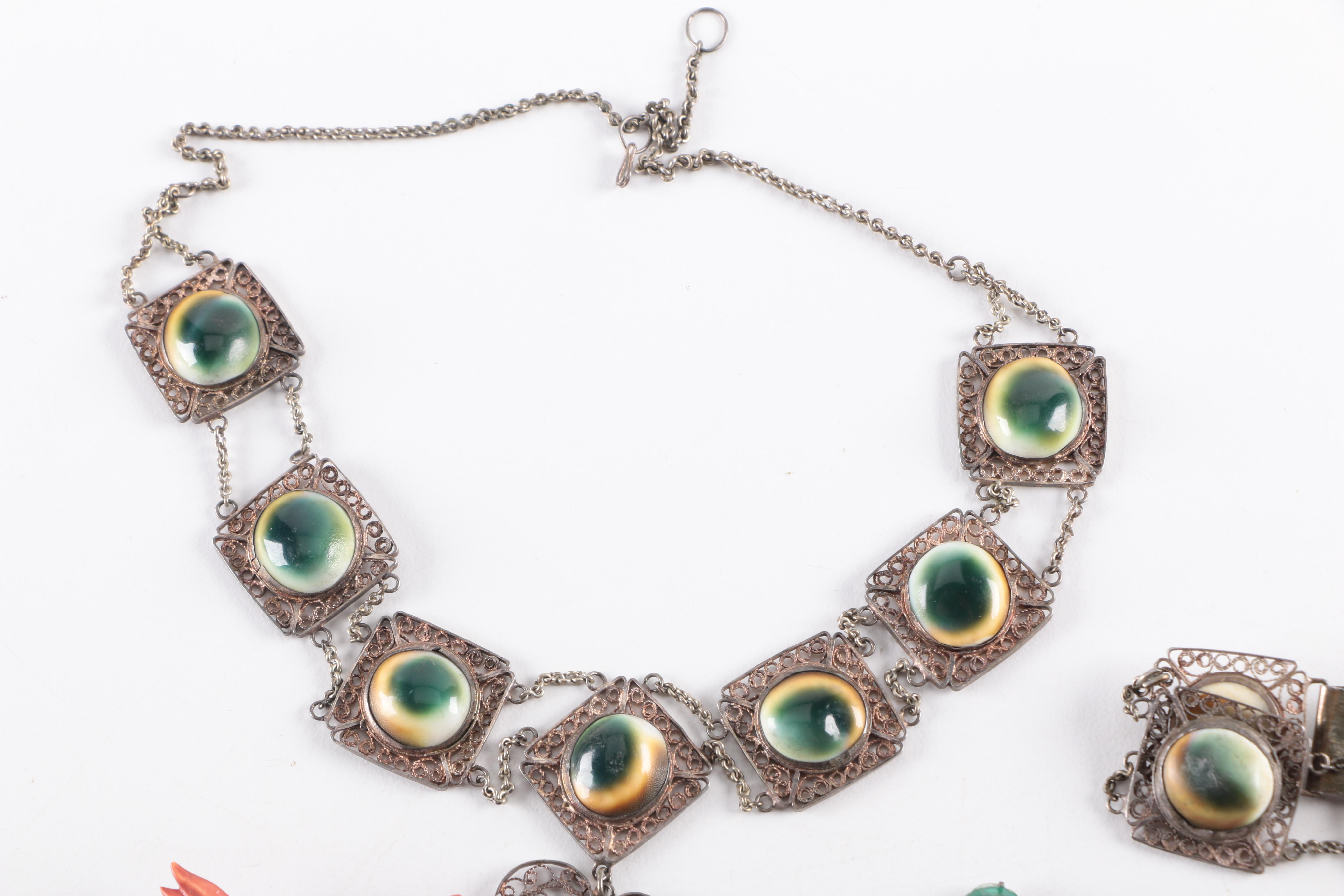 Vintage Jewelry Including Sterling Featuring Operculum Shells