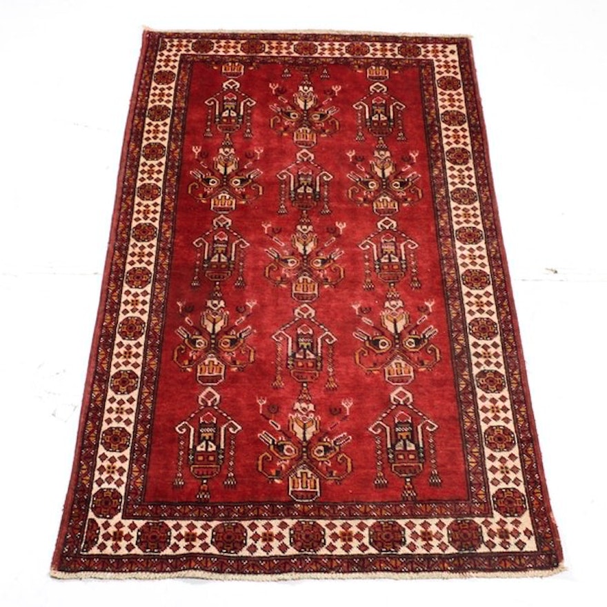 Semi-Antique Hand Knotted Persian Camel Hair Area Rug