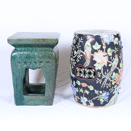Pair of Ceramic Side Tables