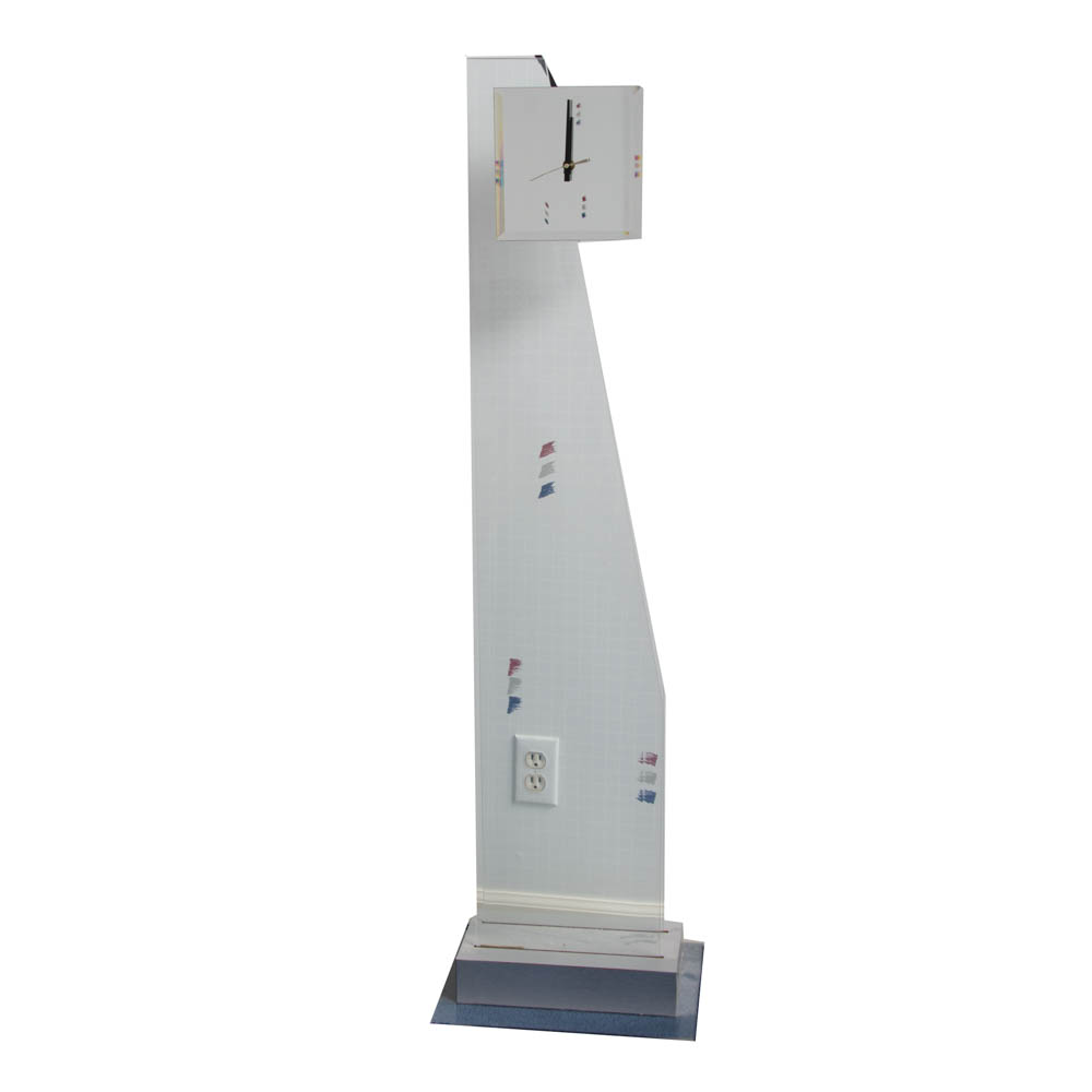 Vintage Clear Glass Floor Clock