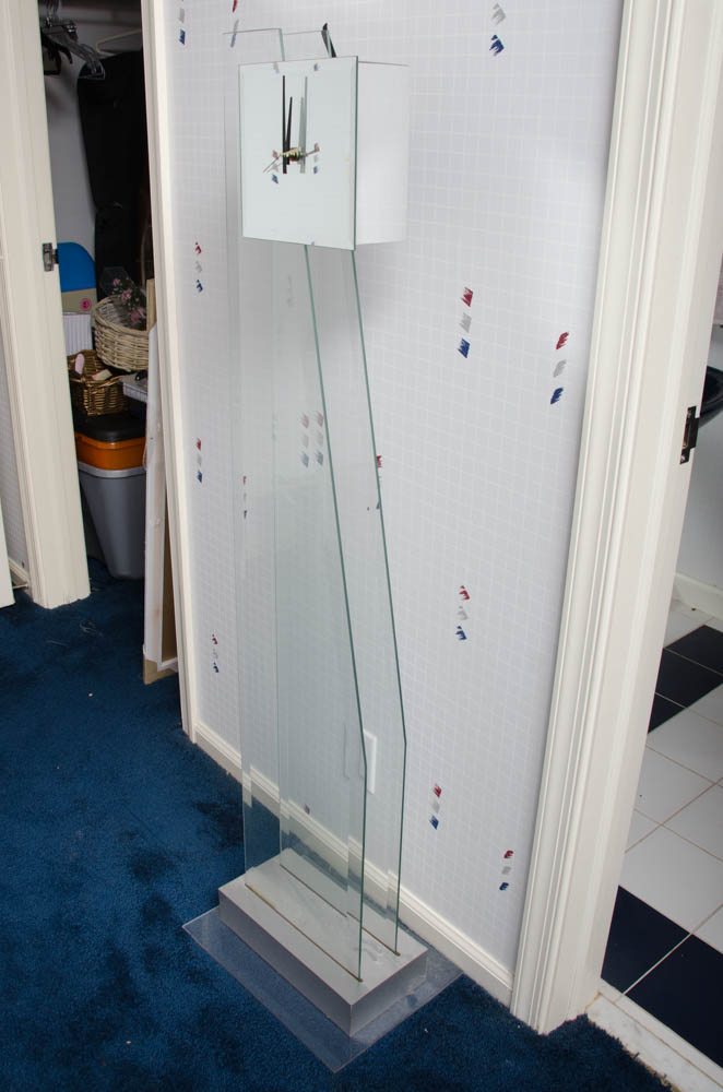 Vintage Clear Glass Floor Clock