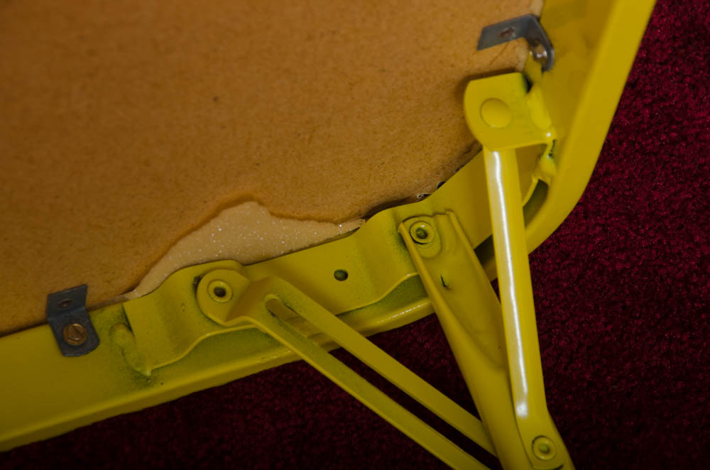 Yellow and White Folding Table With Chairs