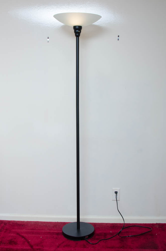 Black and White Torchierre Floor Lamp