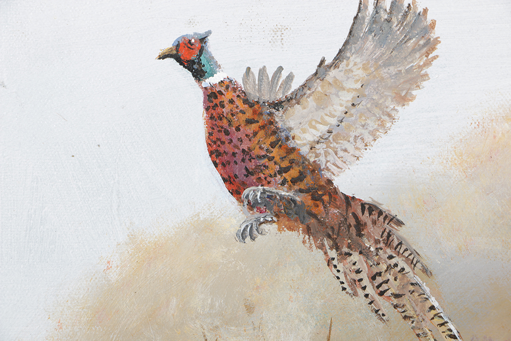 James Eichelberger Oil Painting on Canvas of Bird Hunting Scene