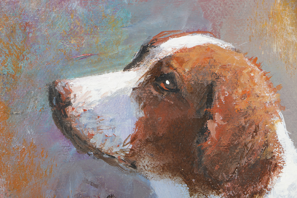 James Eichelberger Oil Painting on Canvas of Bird Hunting Scene