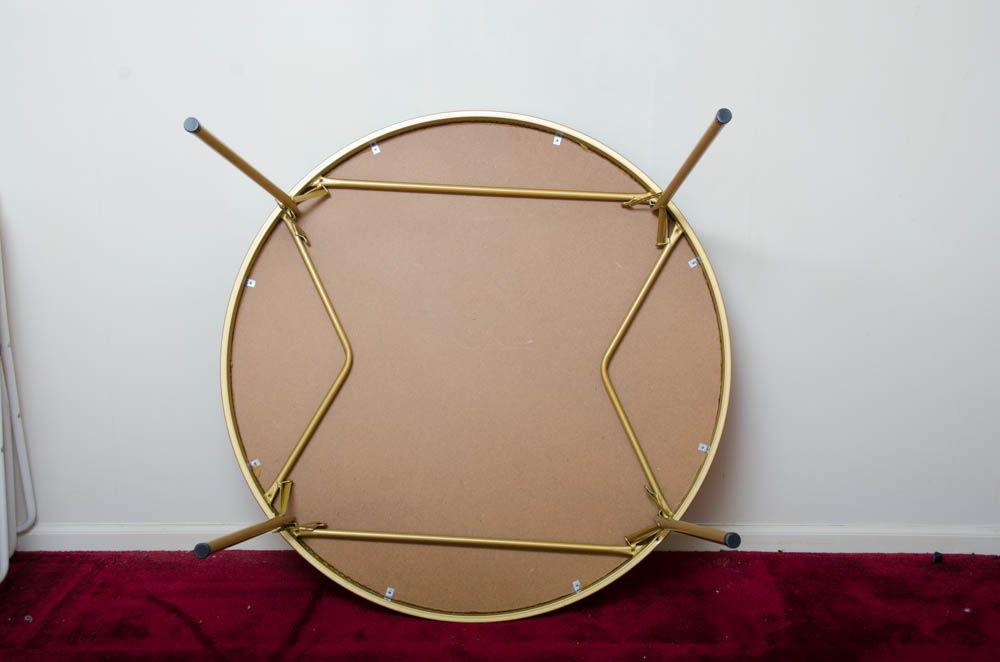 Round Folding Table With White Chairs