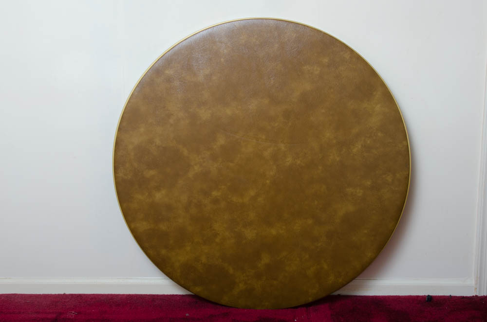 Round Folding Table With White Chairs