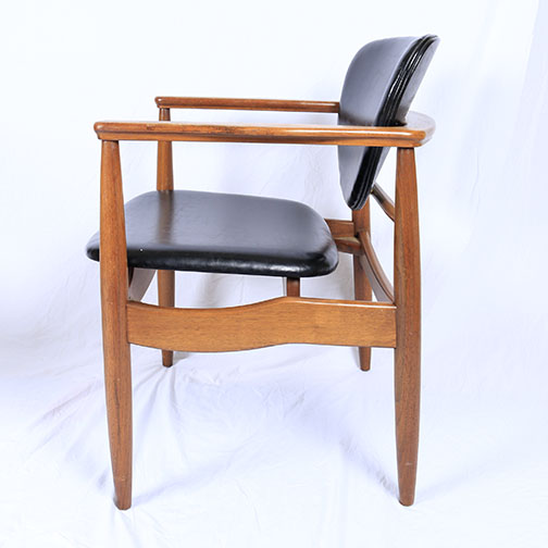 Pair of Mid Century Modern Chairs and Upholstered Foot Stool