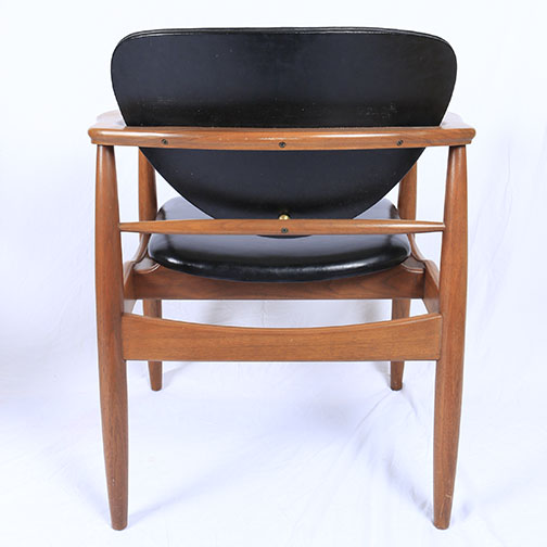 Pair of Mid Century Modern Chairs and Upholstered Foot Stool