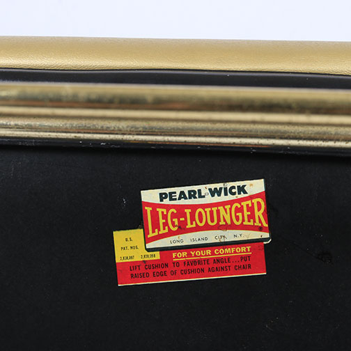 Pair of Mid Century Modern Chairs and Upholstered Foot Stool