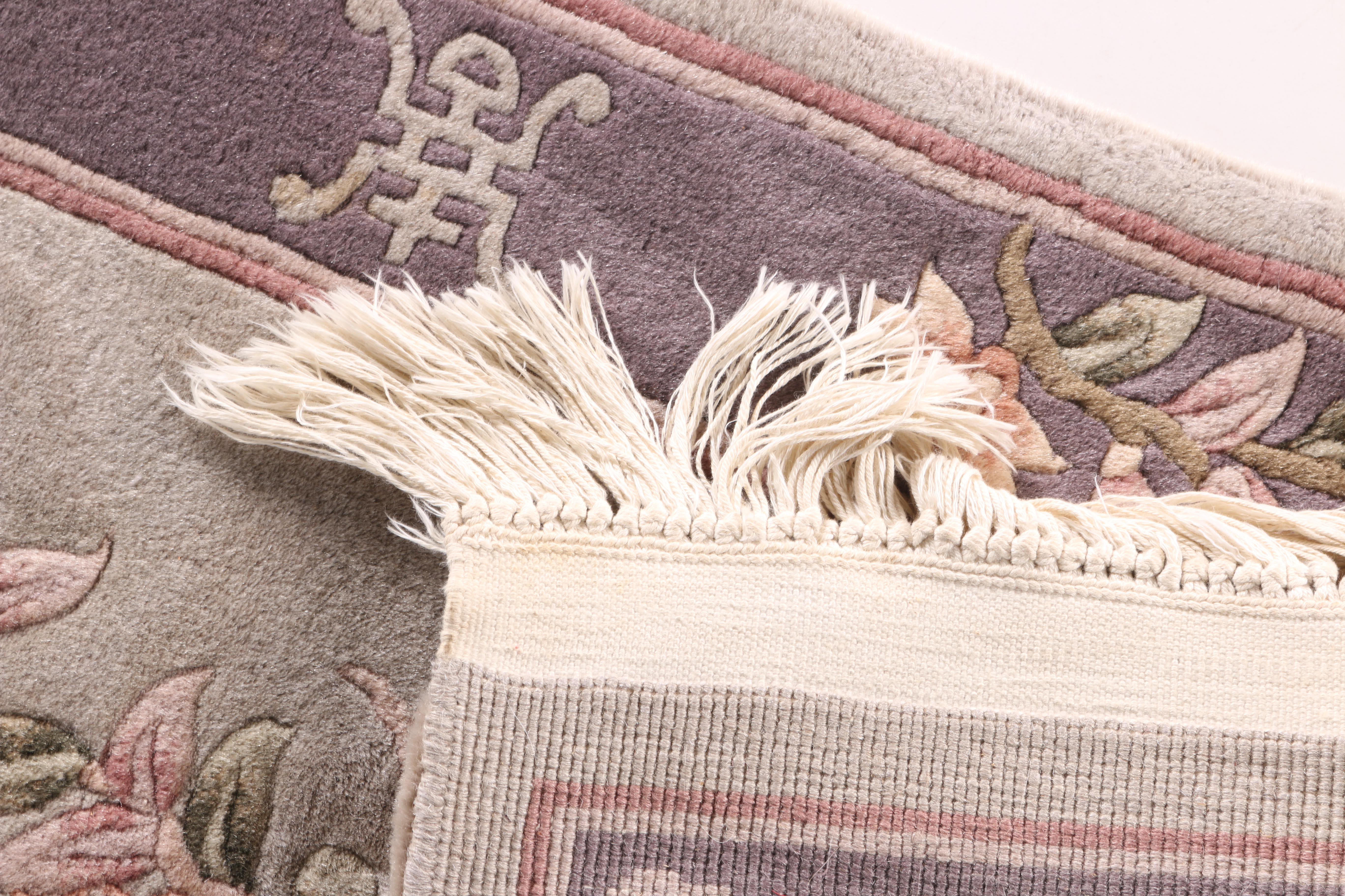 Grey and Purple Floral Rug