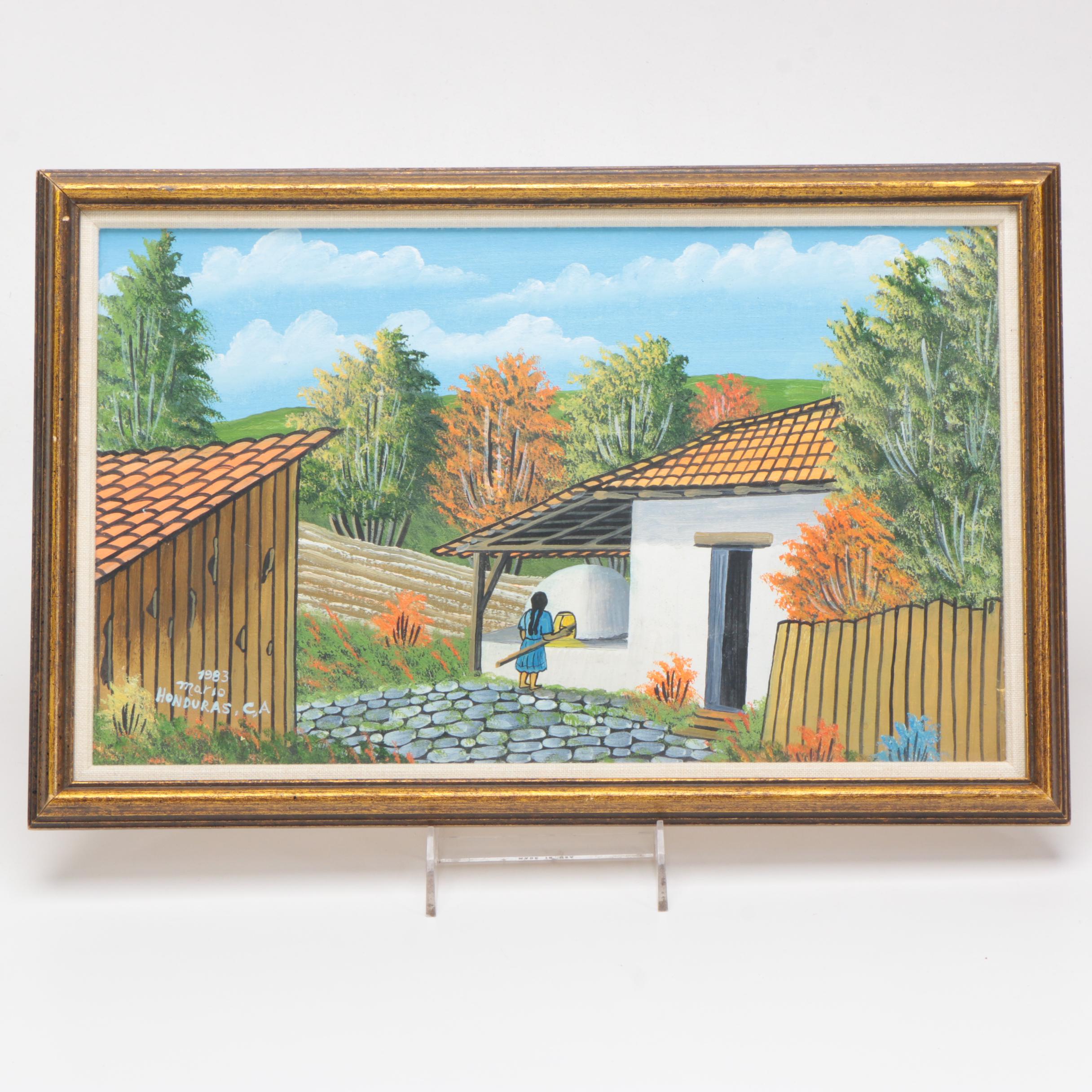 Signed Oil on Canvas "Honduras, CA" 1983