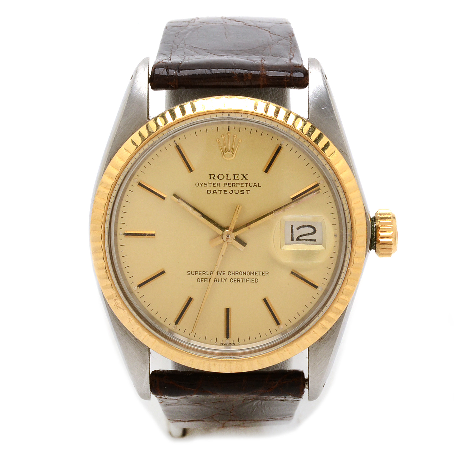 Vintage 1982 Rolex 14K and 18K Yellow Gold Date Just Watch